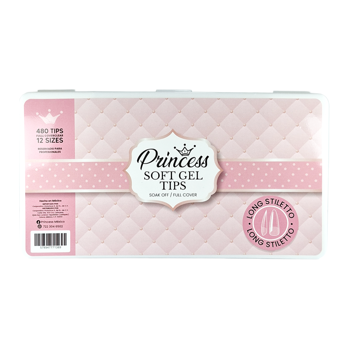 Princess Tips Soft Gel Long Stiletto 480 pzs Wapizima
