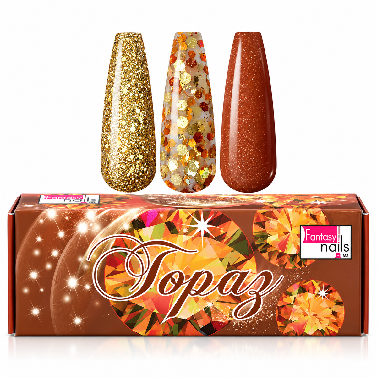 Coleccion Acrilicos 3 Pzs Topaz Fantasy Nails