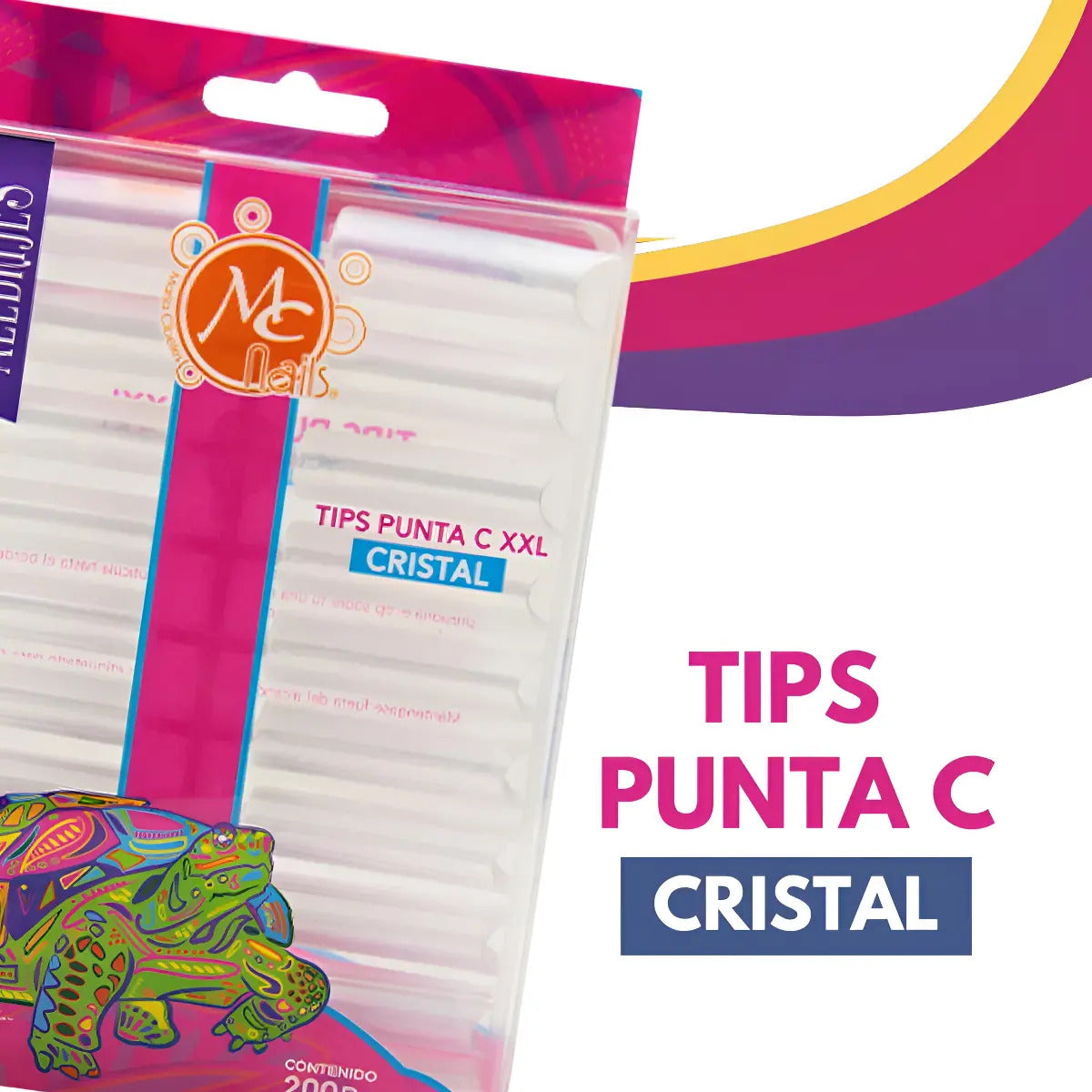 Tips Punta C XXL Cristal 200 Pzs Mc Nails