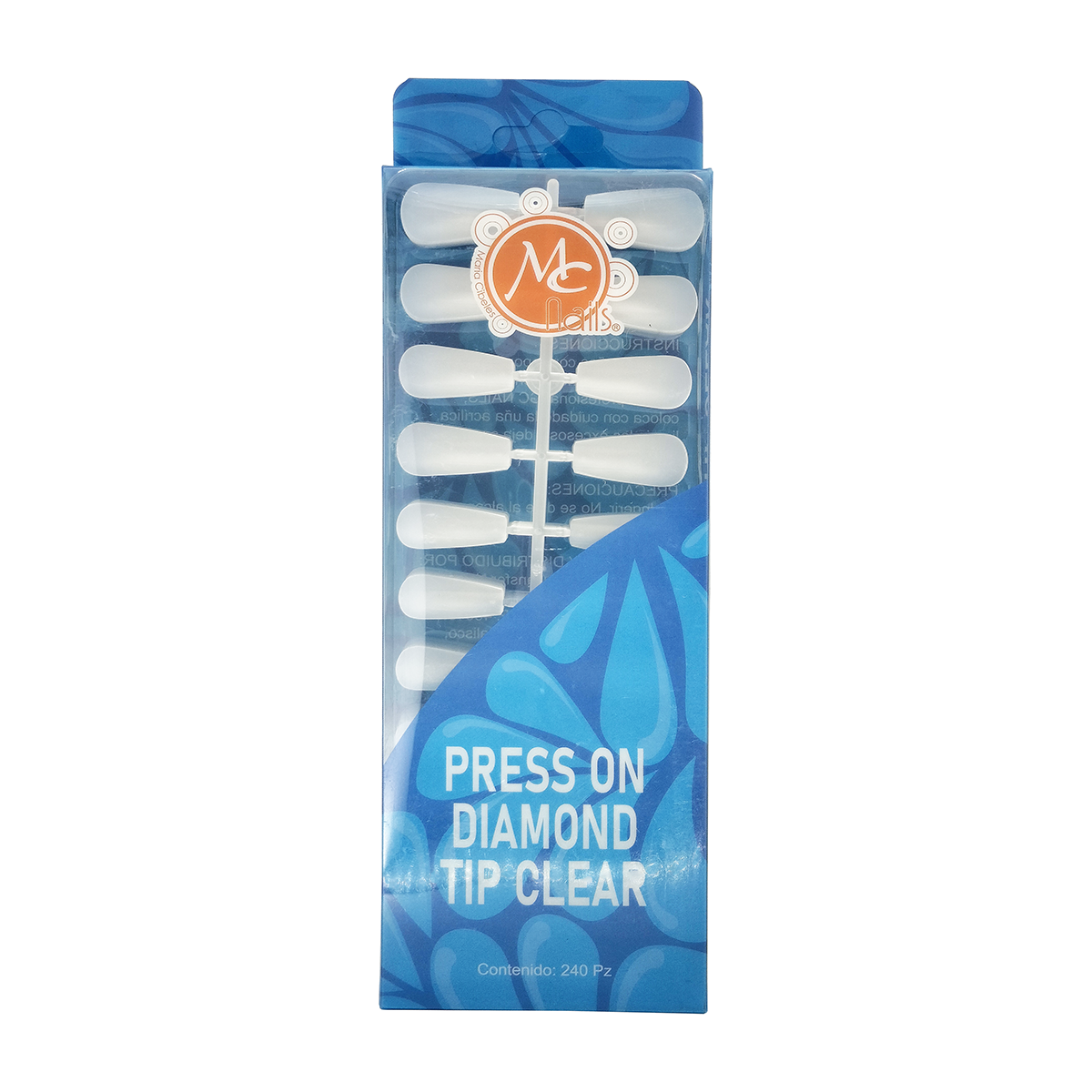 Tips Press On Diamond Cristal 240 Pzs Mc Nails