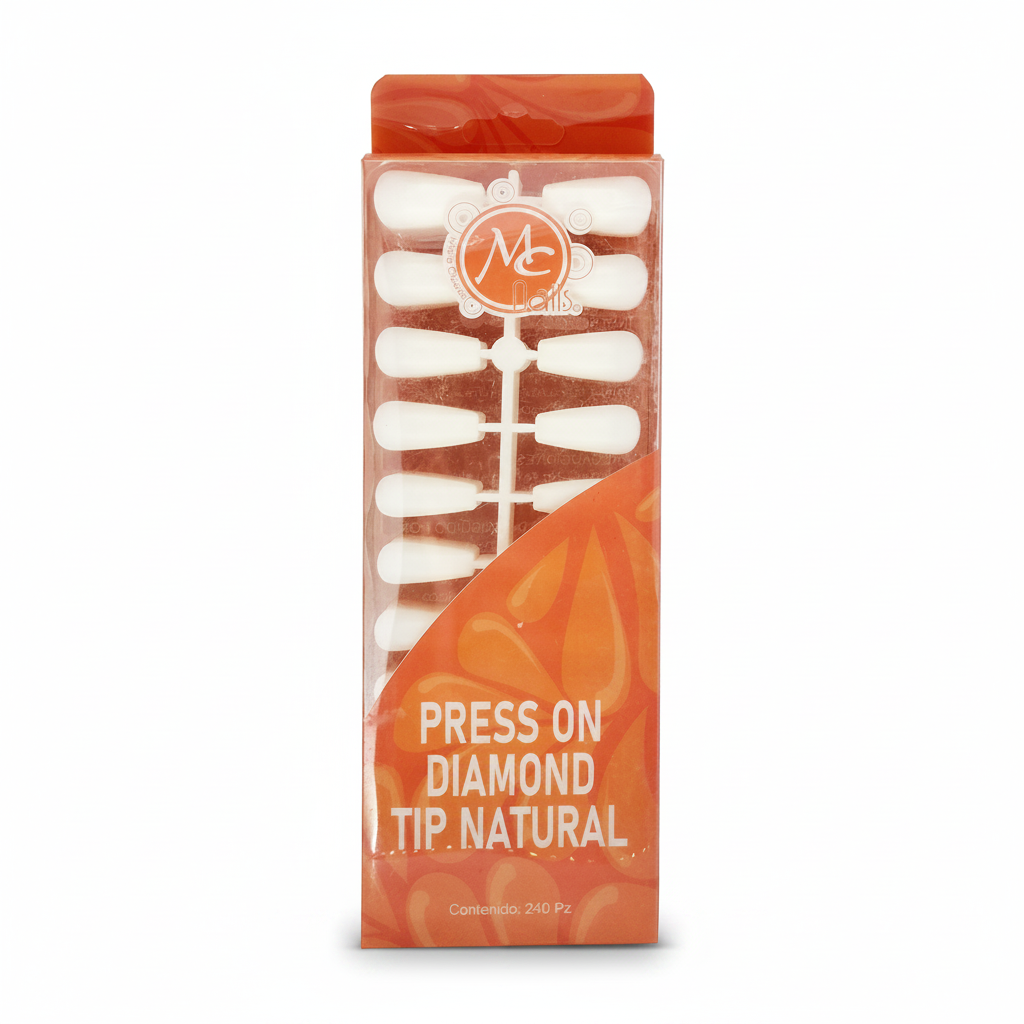 Tips Press On Diamond Natural 240 Pzs Mc Nails