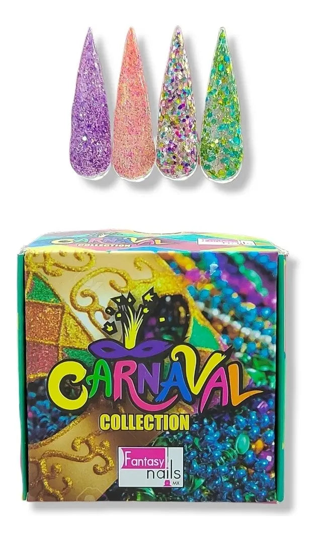 Coleccion Acrilicos  4 Pzs Carnaval Fantasy Nails