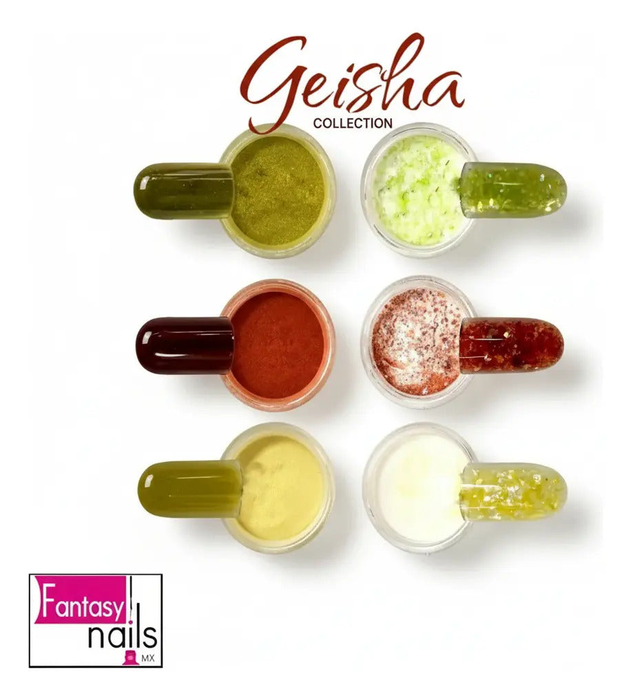 Coleccion Acrilicos  6 Pzs Geisha Fantasy Nails