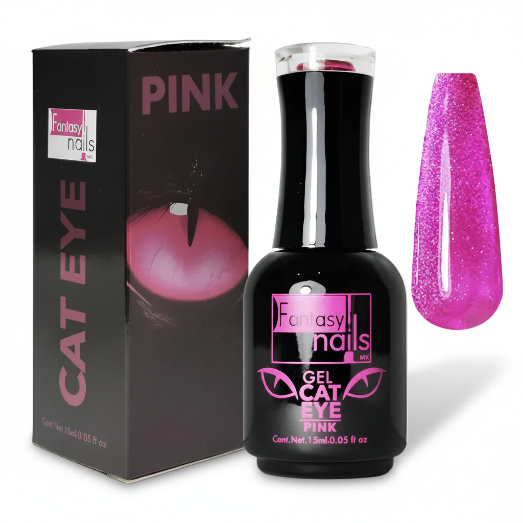 Gel Cat Eye Pink Fantasy Nails