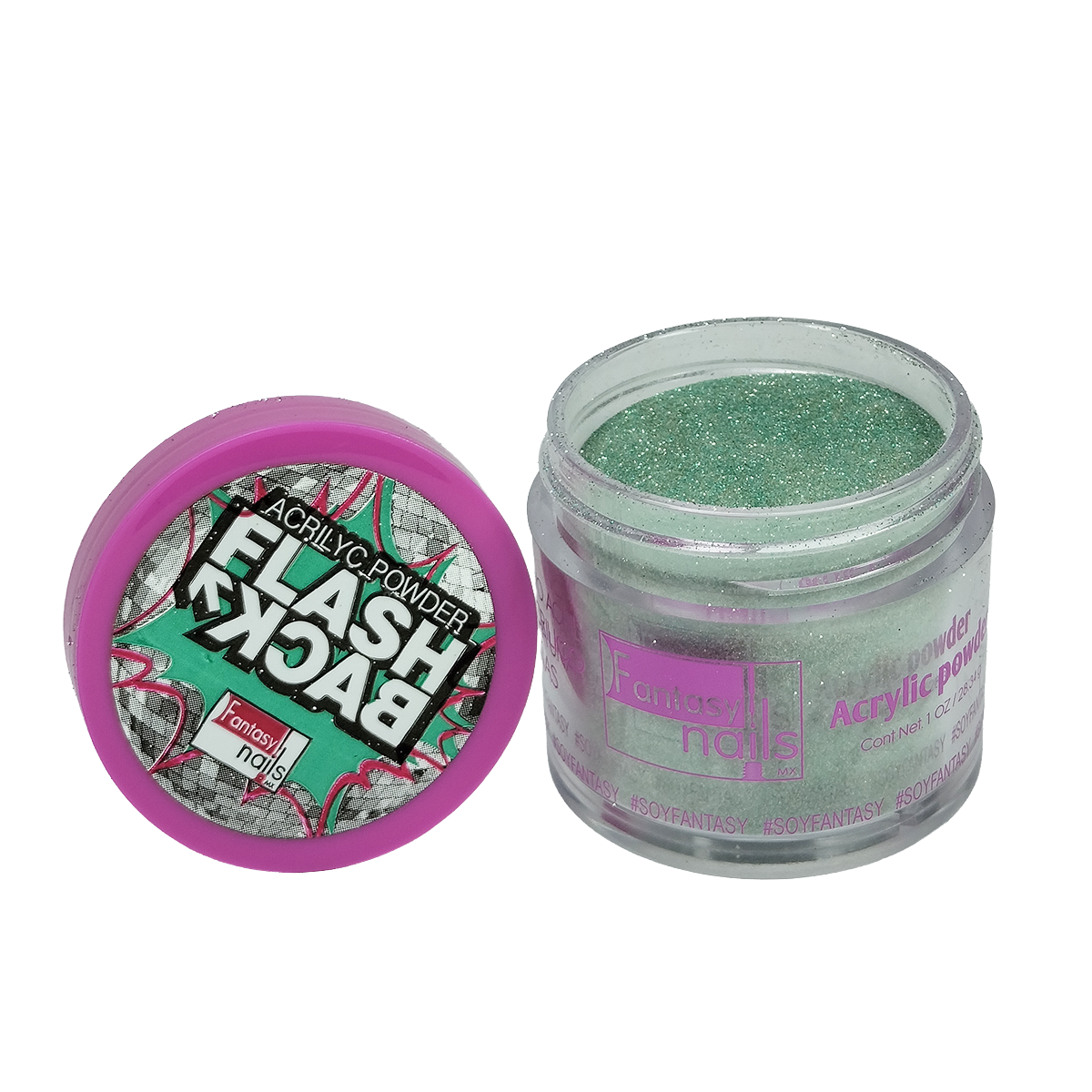 Acrilico Flash Back Verde Fantasy Nails