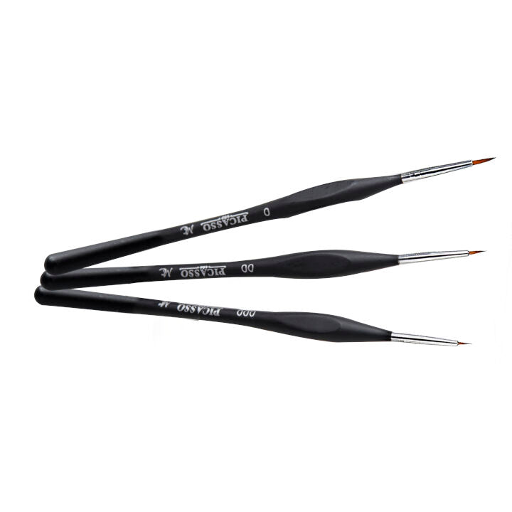 Pack 3 Pinceles Liner Para Mano Alzada #0 #00 #000 Mc Nails