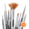 Pack 10 Pinceles Para Diseño A Mano Alzada Mc Nails